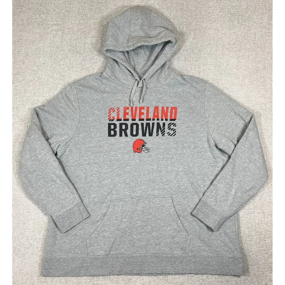 Cleveland Browns Hoodie Men's 4XL Gray Pullover Sweatshirt Fanatics NFL Football